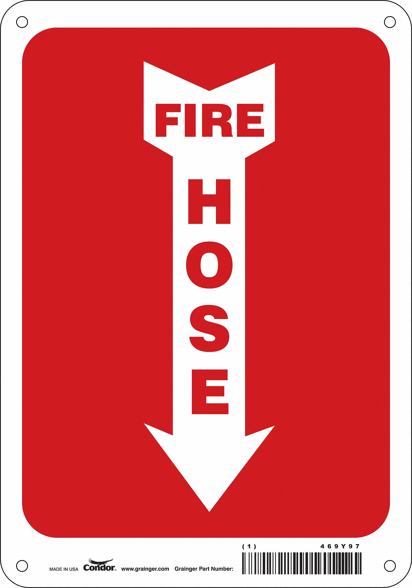 Safety Sign: Aluminum, Mounting Holes Sign Mounting, 10 in x 7 in Nominal Sign Size, 0.032 in Thick