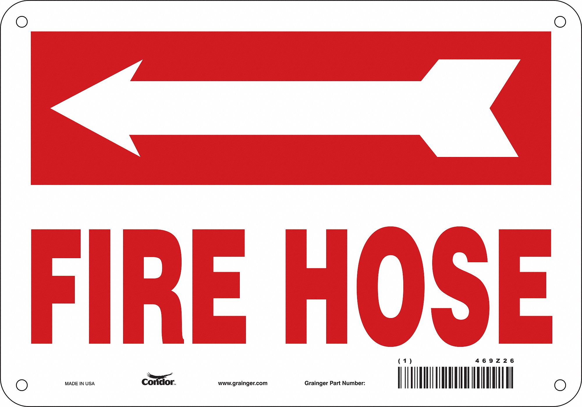 Safety Sign, 7 in x 10 in, Polyethylene