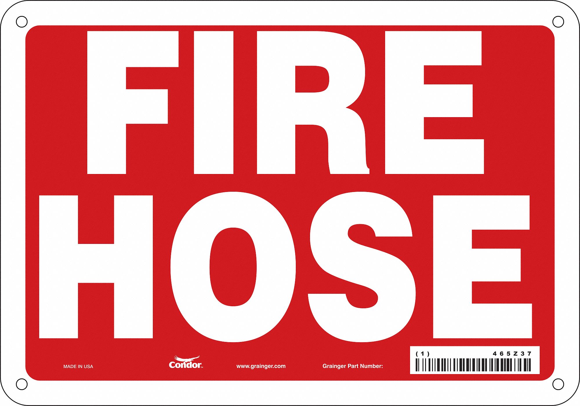 Safety Sign: Aluminum, Mounting Holes Sign Mounting, 7 in x 10 in Nominal Sign Size, 0.032 in Thick