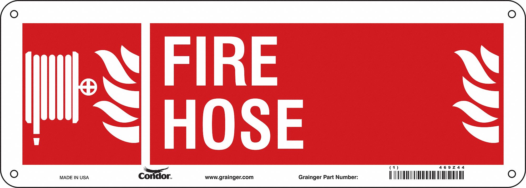 Safety Sign, 5 in x 14 in, Glow Vinyl
