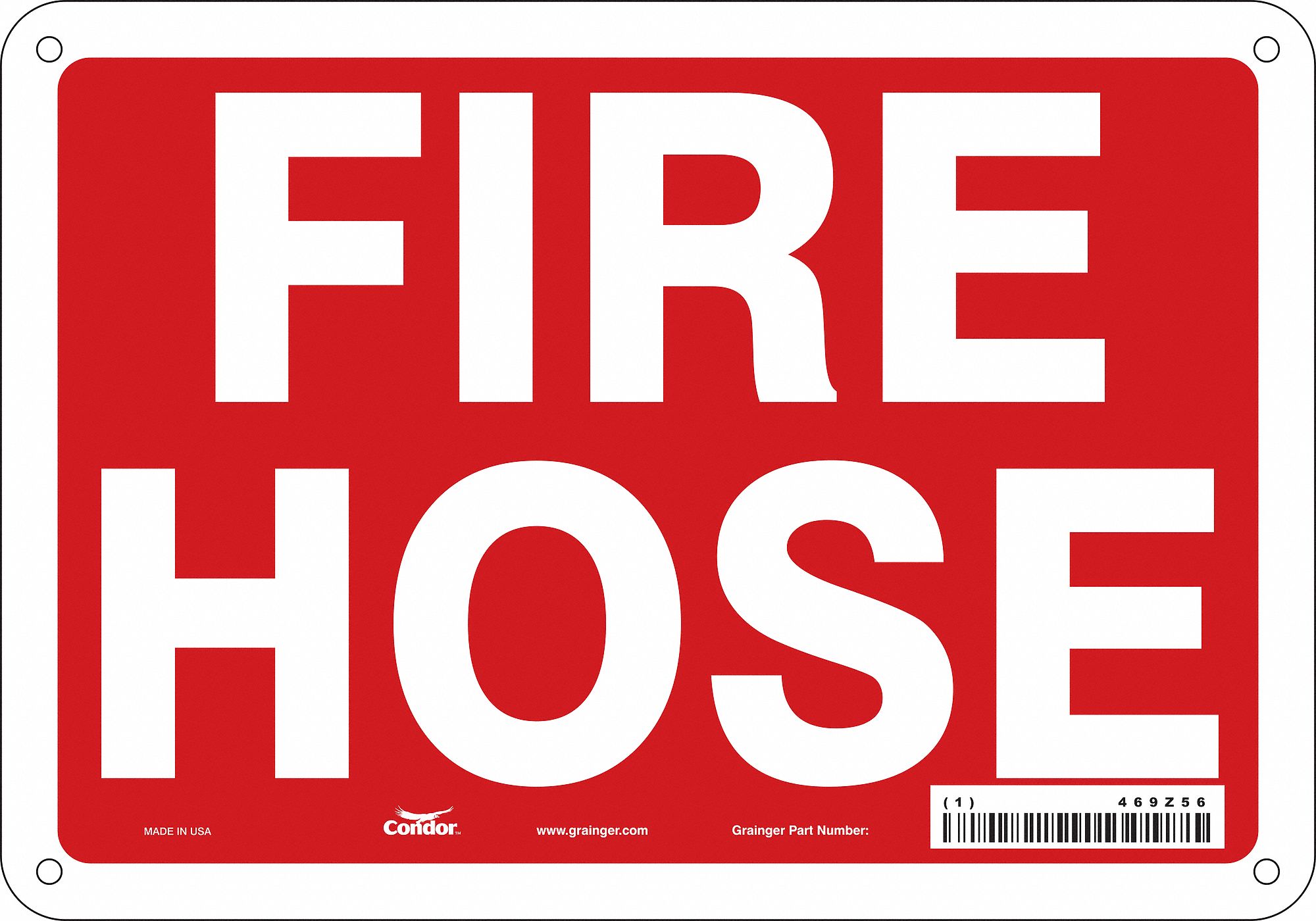 Safety Sign: Aluminum, Mounting Holes Sign Mounting, 7 in x 10 in Nominal Sign Size, 0.032 in Thick
