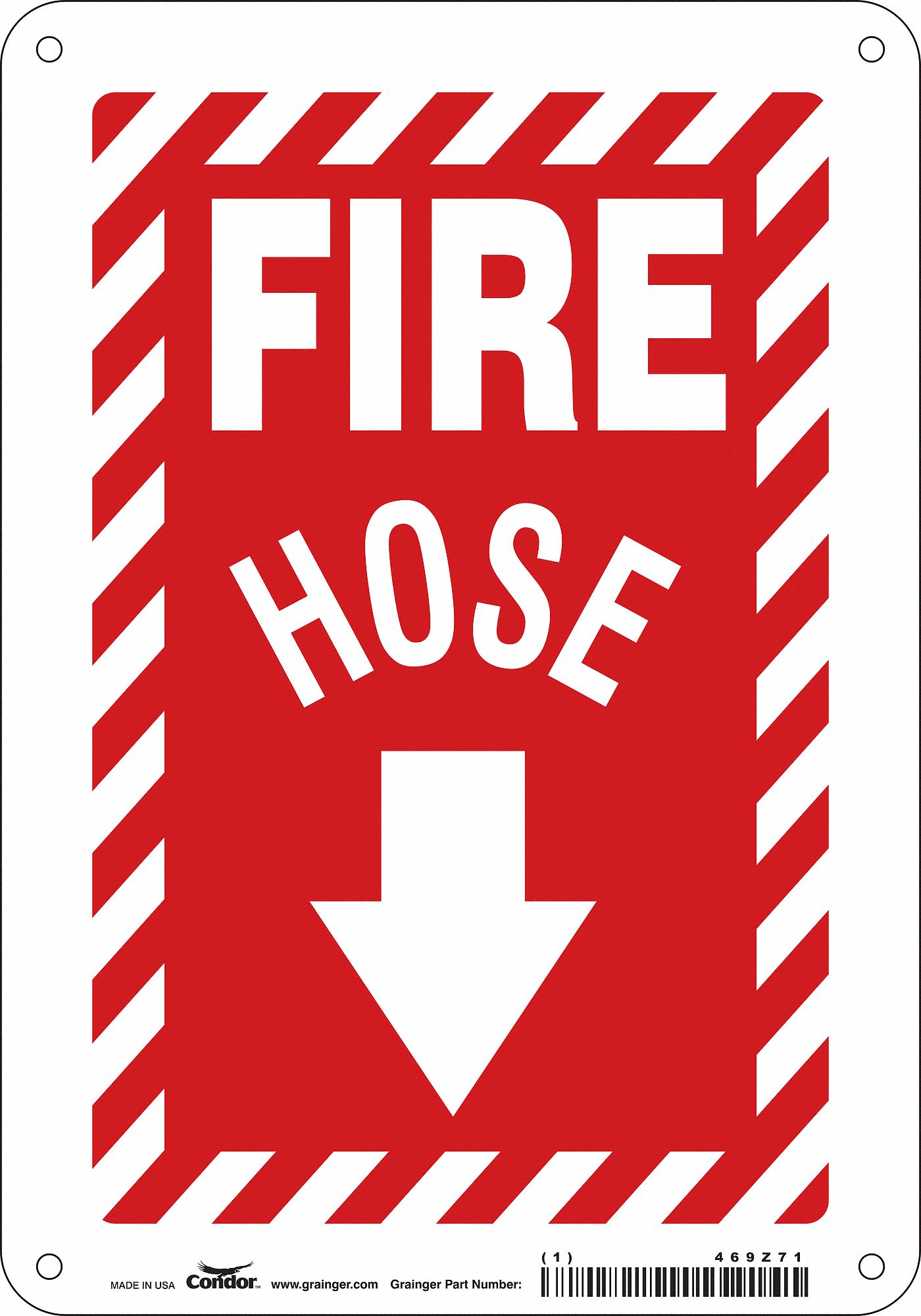 Safety Sign: Aluminum, Mounting Holes Sign Mounting, 10 in x 7 in Nominal Sign Size, 0.032 in Thick