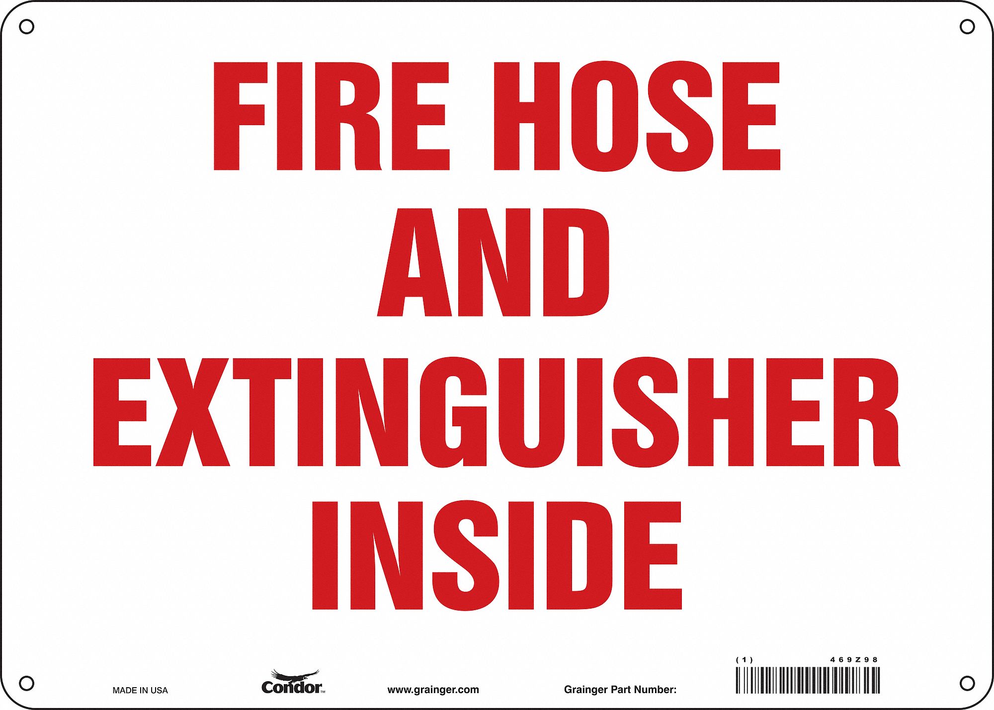 Safety Sign: Polyethylene, Mounting Holes Sign Mounting, 10 in x 14 in Nominal Sign Size, No Header