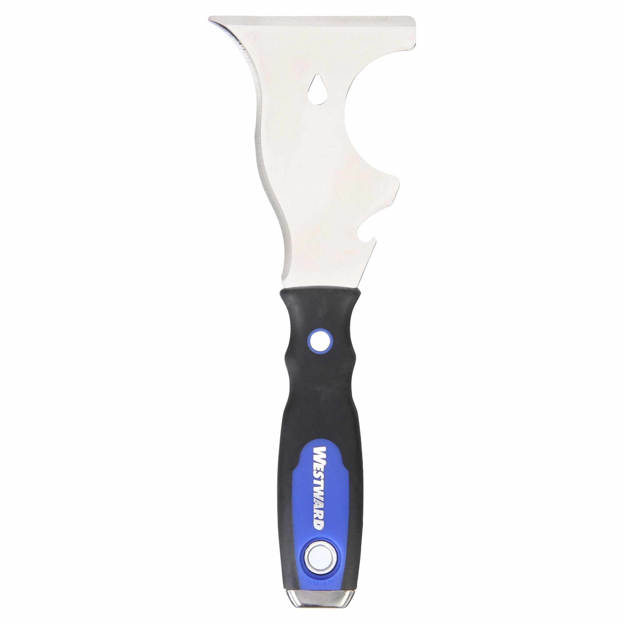 PAINTERS TOOL, STAINLESS STEEL, 3 1/4 IN BLADE W, 4 1/4 IN BLADE L, PLASTIC HANDLE