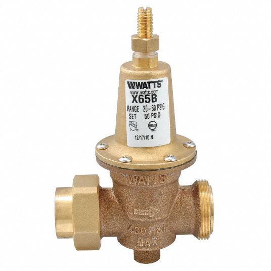 WATTS Water Pressure Reducing Valve, High Capacity Valve Type, Low Lead
