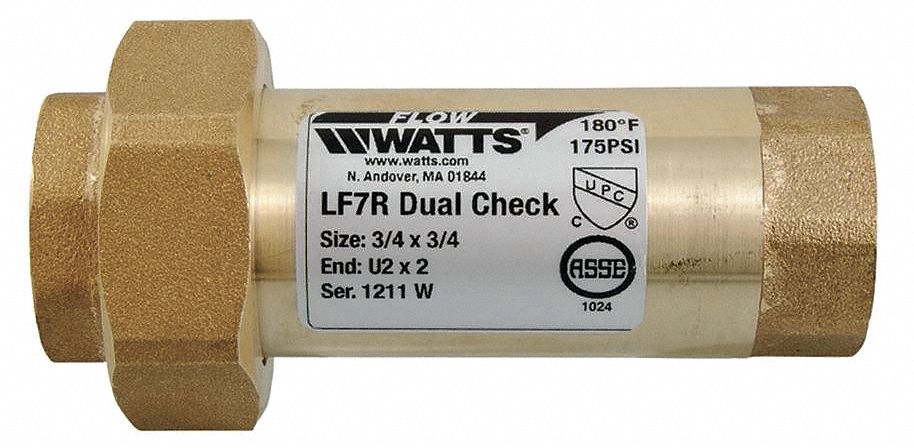 NEW Watts Dual Check Backflow Preventer 3/4” 