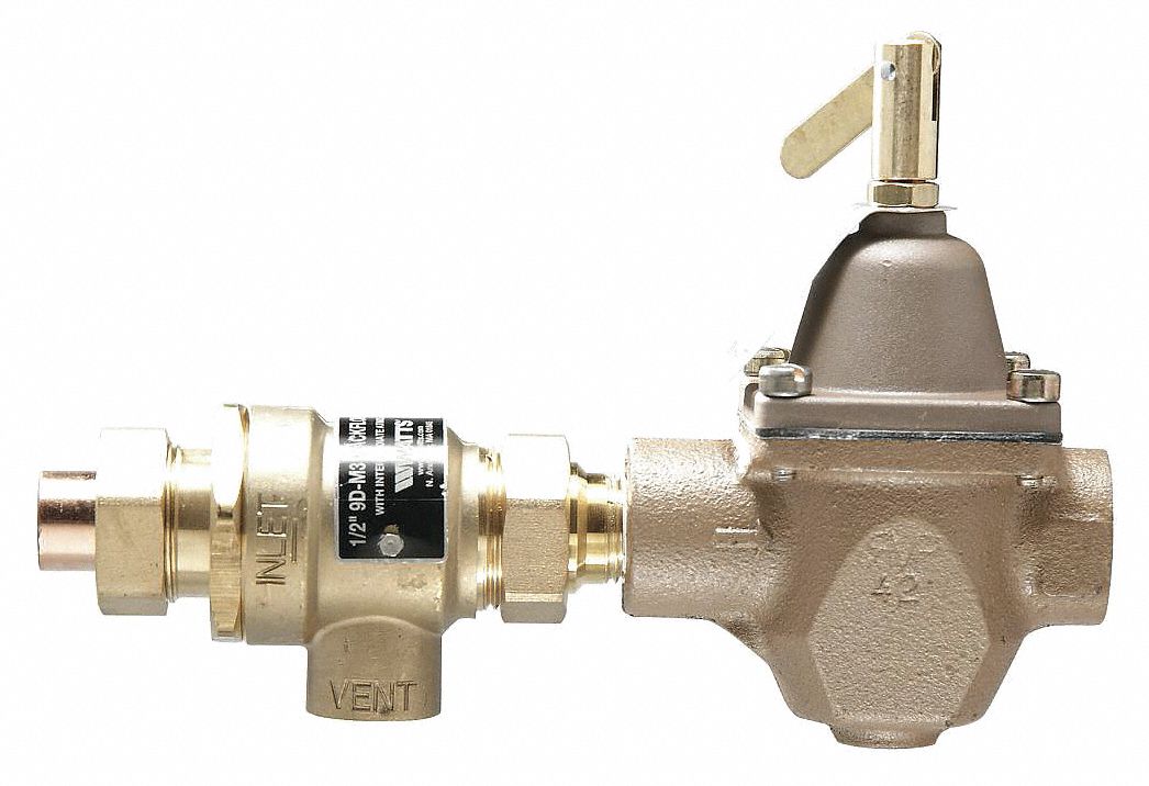 BOILER FEED VALVE: F X FNPT THREAD, BRASS, 212 ° F MAXIMUM OP TEMP, 5¼ IN H, NPT