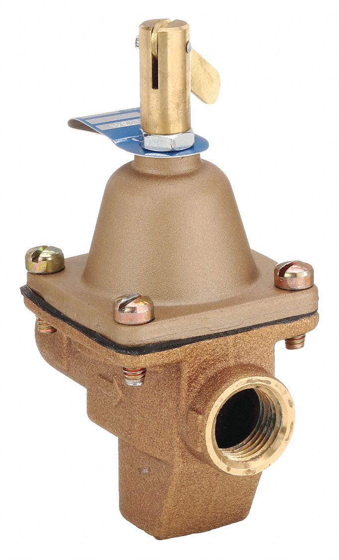 WATTS Pressure Regulator: 1156F, Bronze, 1/2 in Inlet Size, 1/2 in Outlet  Size, 3 1/2 in Lg