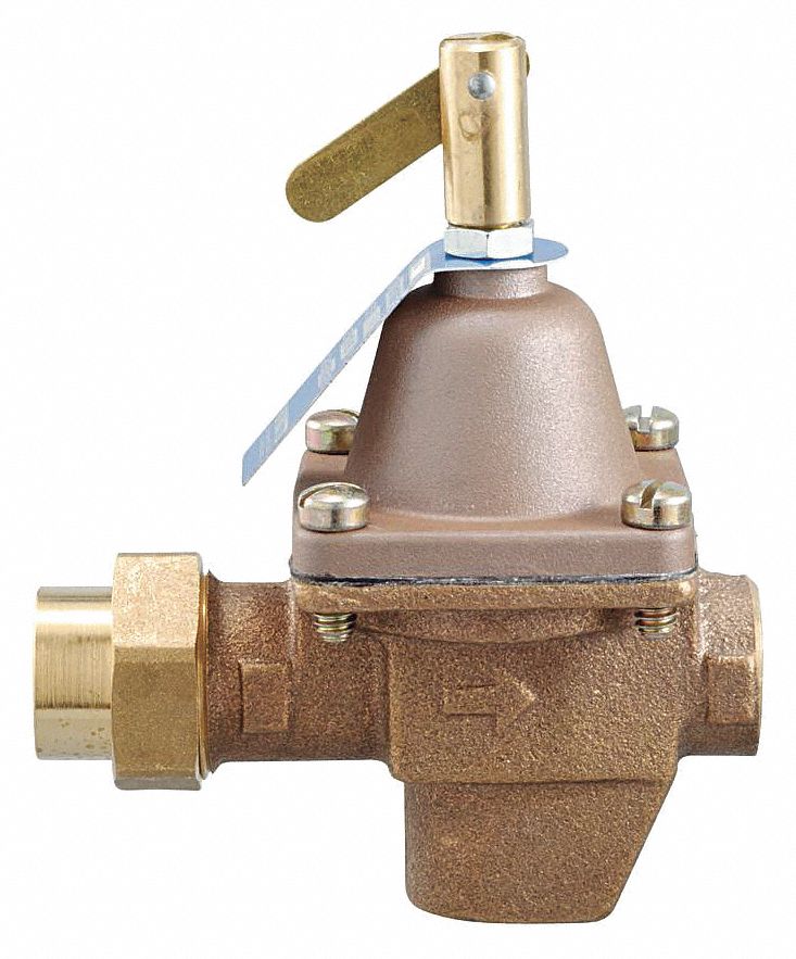 Boiler Feed Water Pressure Regulator: FNPT x FNPT, 1/2 in Pipe Size, Bronze, 10 psi to 25 psi