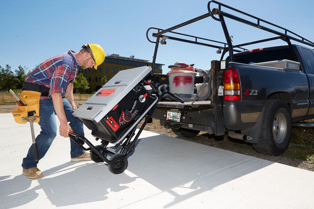 SAWSTOP Table Saw, Folding/Rolling Stand Type, 10 in Blade Dia., 5/8 in