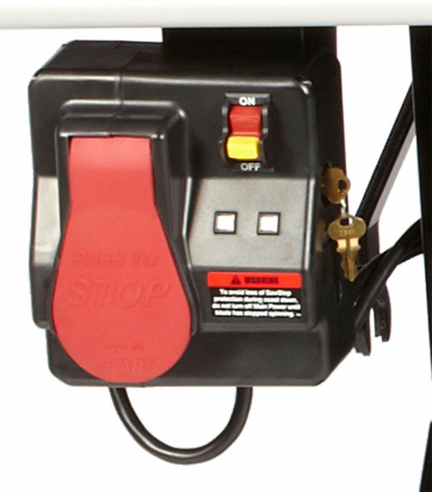 SAWSTOP Table Saw 120V AC, 14A, 52 1/2 in Max. Cut Wd Right of Blade