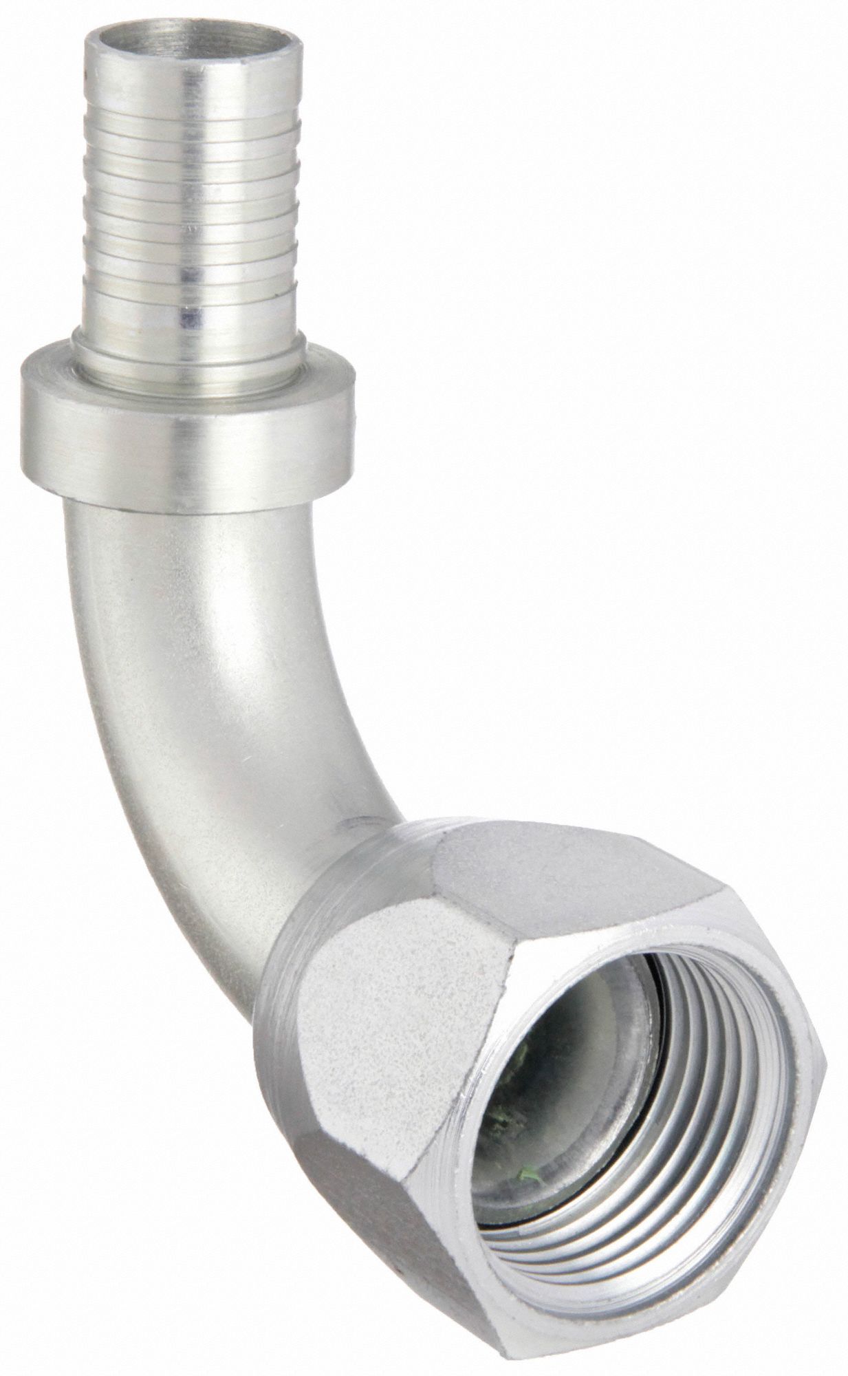 Hydraulic Crimp Fitting: Steel x Steel, 90° Elbow, -12 For Hose Dash Size, JIC x Crimp