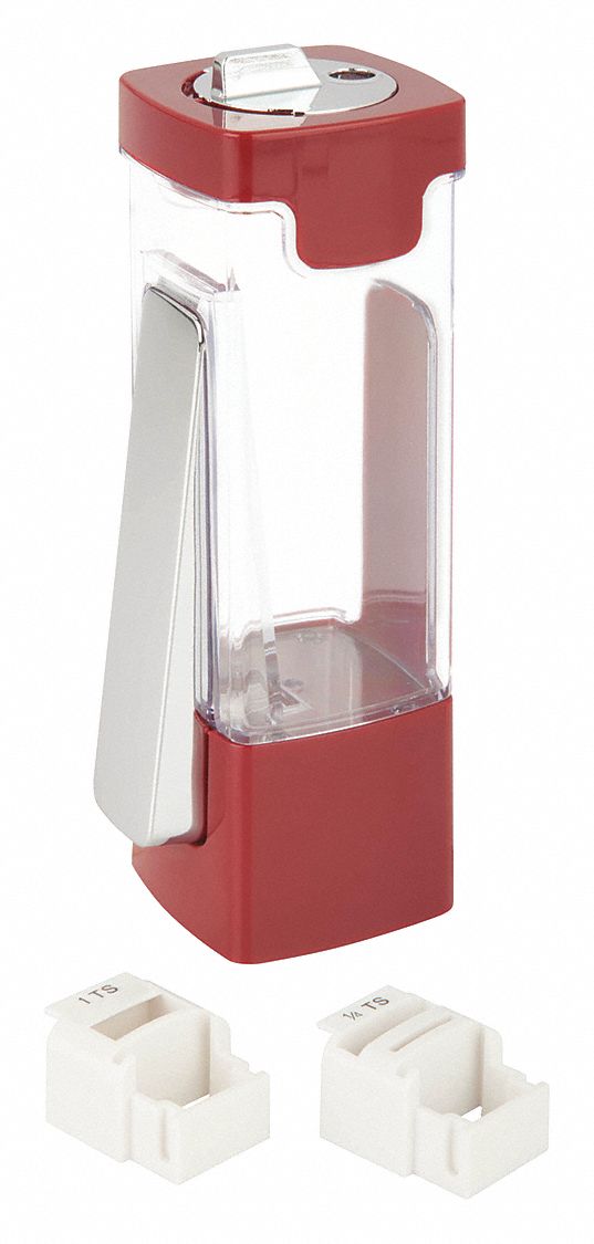 HONEYCANDO Sugar Dispenser 6 oz, Plastic, Red/Chrome 46AD33KCH06074 Grainger