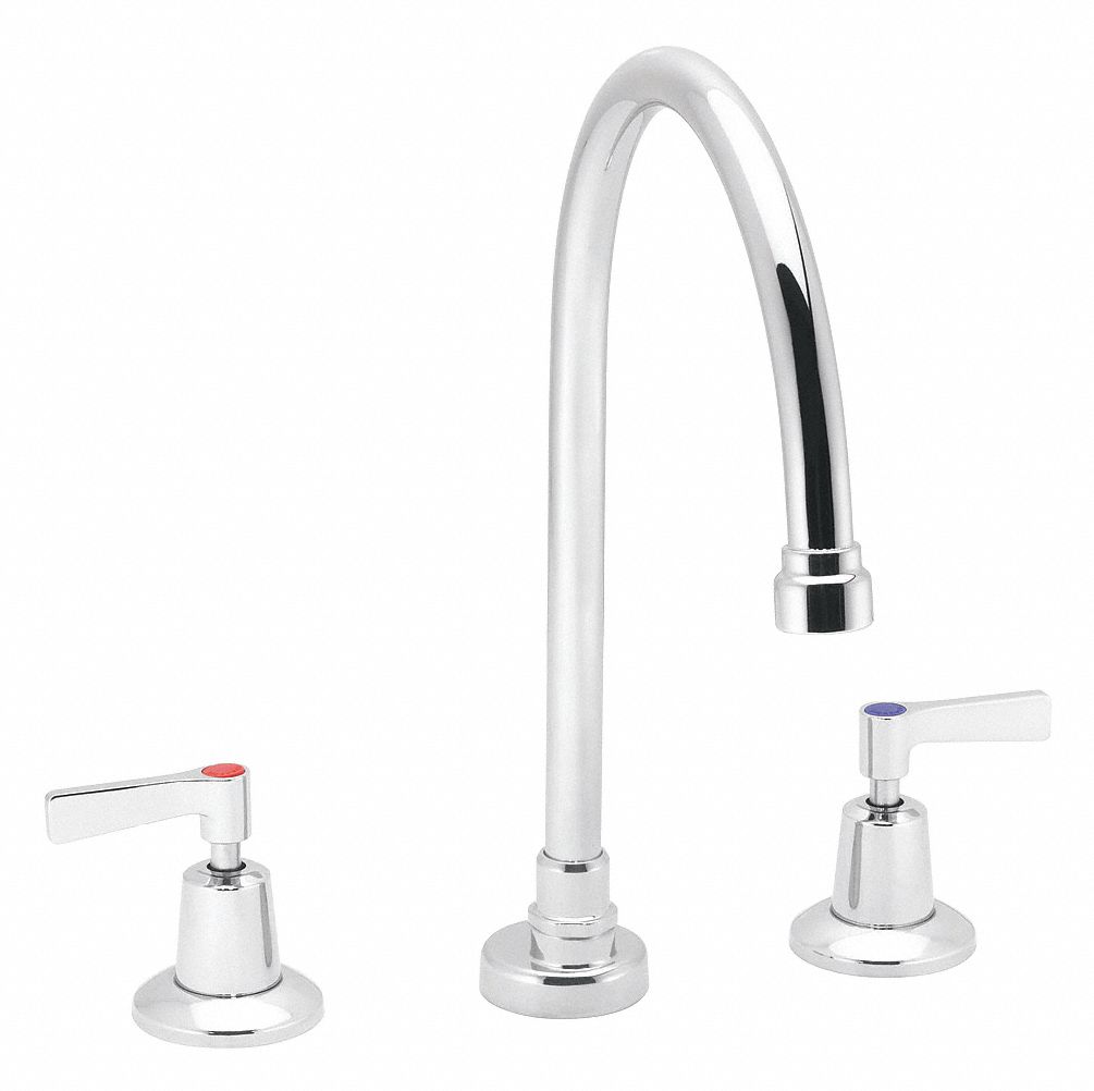 GOOSENECK BATHROOM FAUCET: SPEAKMAN, COMMANDER, CHROME FINISH, 0.5 GPM, 8 IN SPOUT L