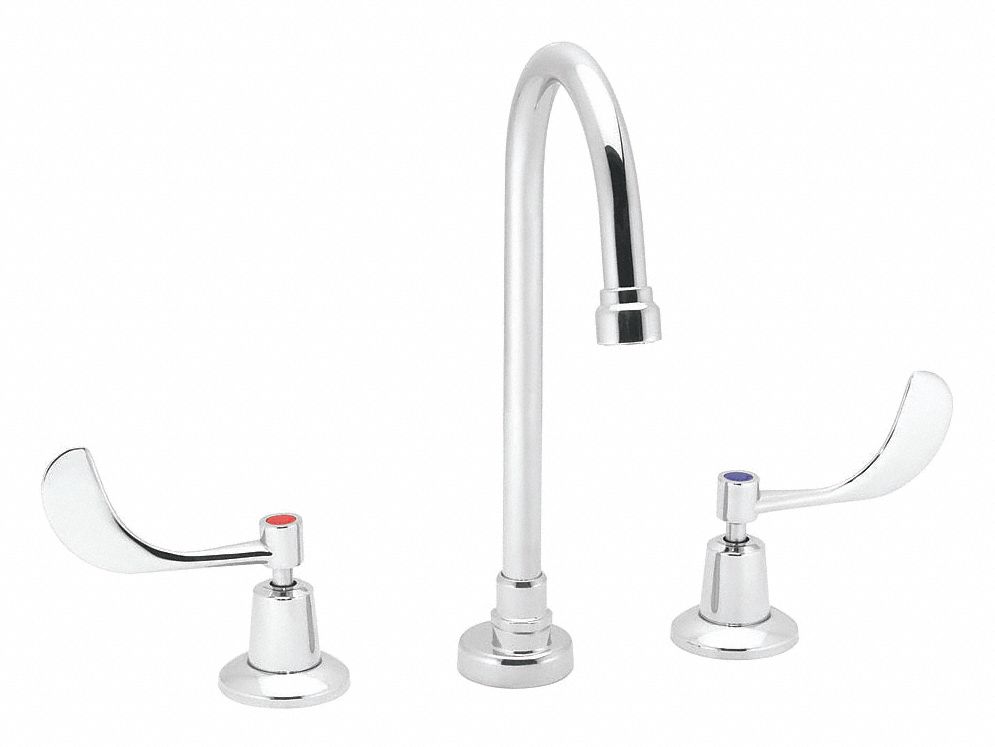 GOOSENECK BATHROOM FAUCET: SPEAKMAN, COMMANDER, CHROME FINISH, 0.5 GPM, 8 IN SPOUT L