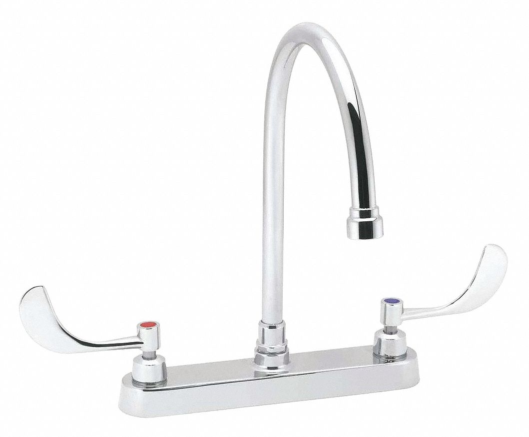 GOOSENECK BATHROOM FAUCET: SPEAKMAN, COMMANDER, CHROME FINISH, 0.5 GPM, 8 IN SPOUT L