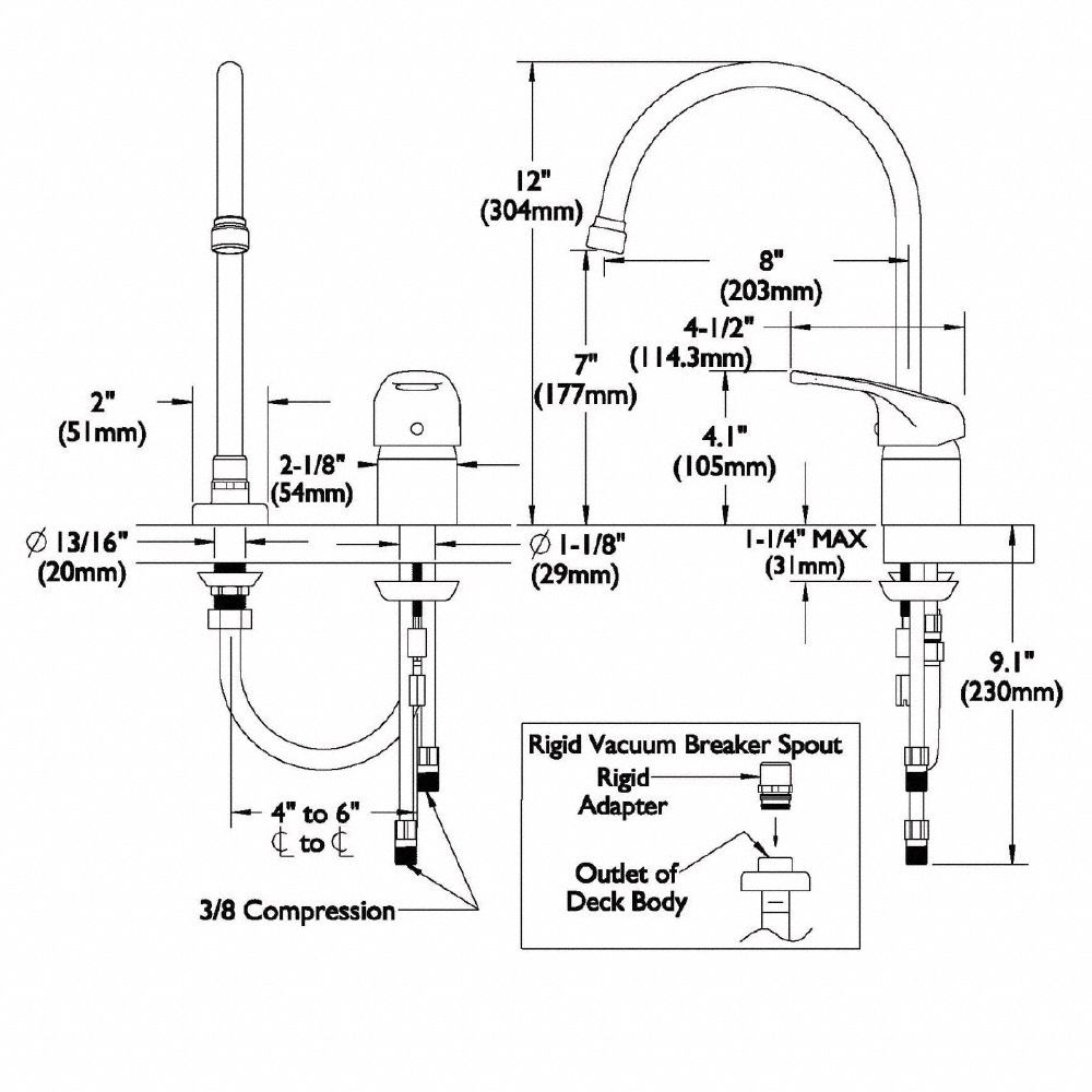 SPEAKMAN Chrome, Gooseneck, Bathroom Sink Faucet, Manual Faucet ...