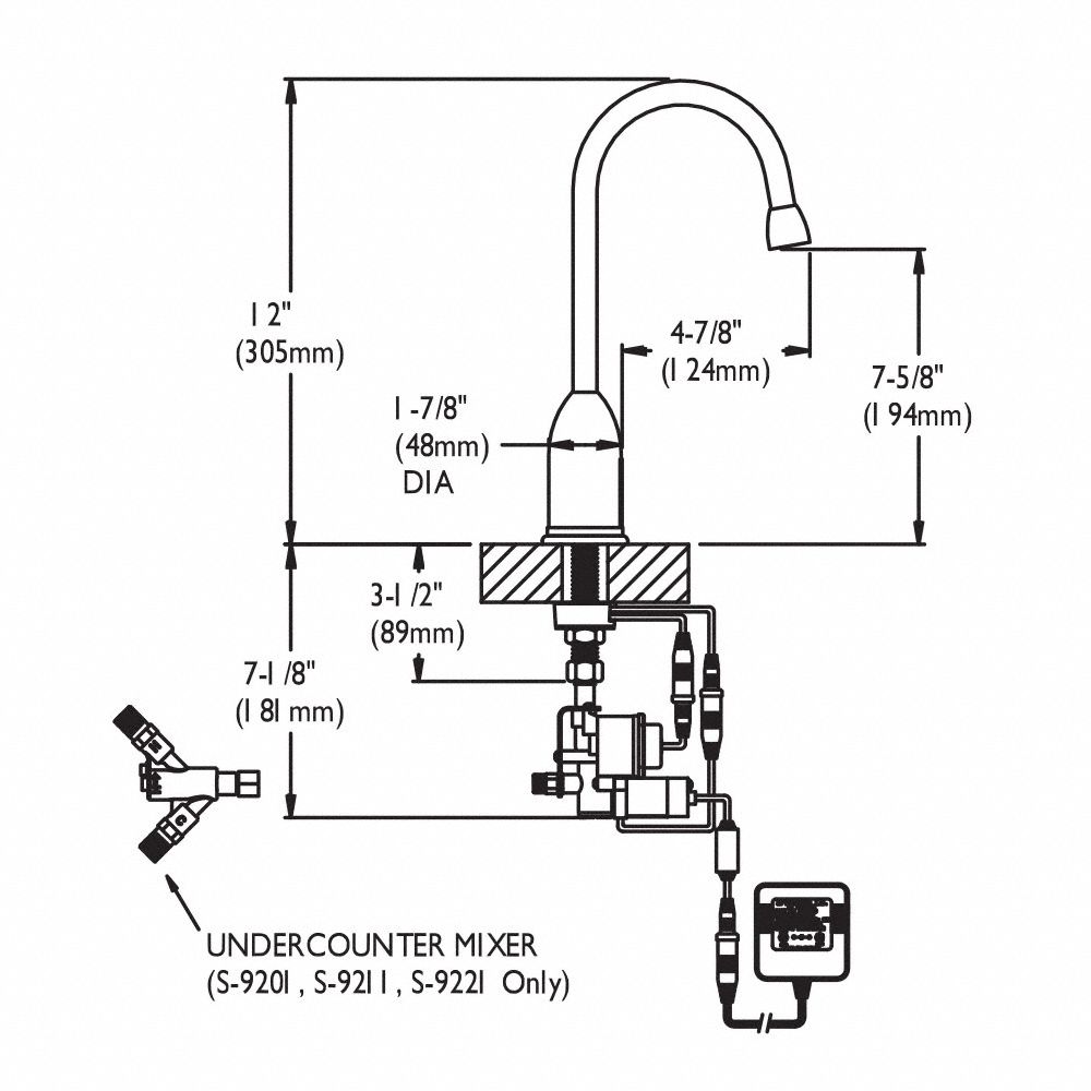 SPEAKMAN Chrome, Gooseneck, Bathroom Sink Faucet, Motion Sensor Faucet