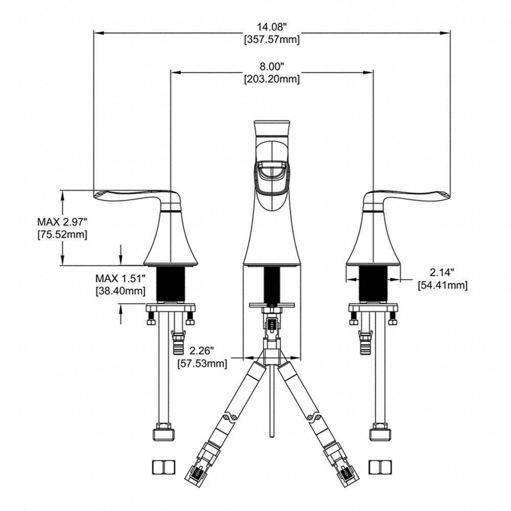 SPEAKMAN Chrome, Straight, Bathroom Sink Faucet, Manual Faucet Activation, 1.2 gpm 46AE08SB