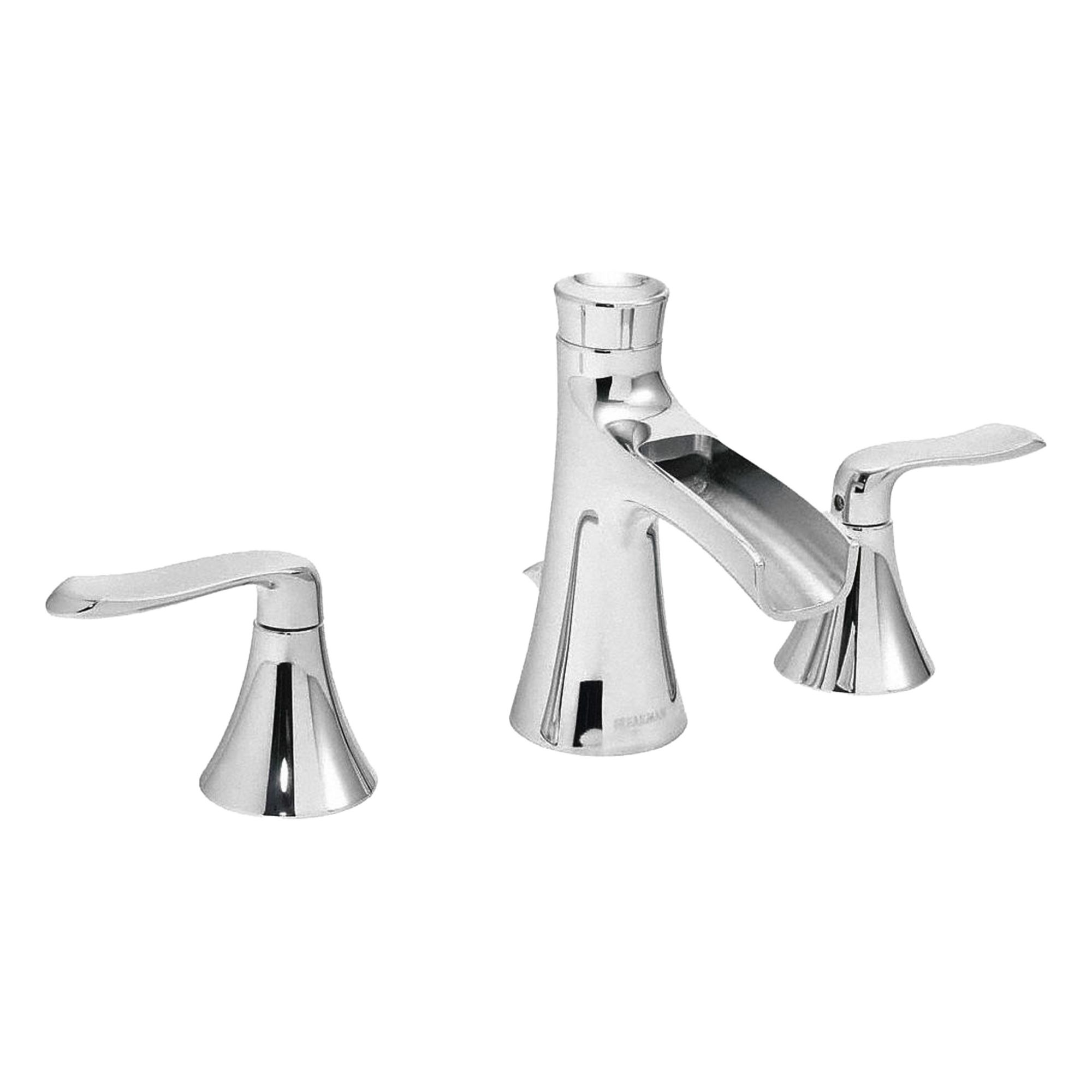 Straight Bathroom Faucet: Caspian, Brass, Chrome Finish, 1.2 gpm Flow Rate, Widespread