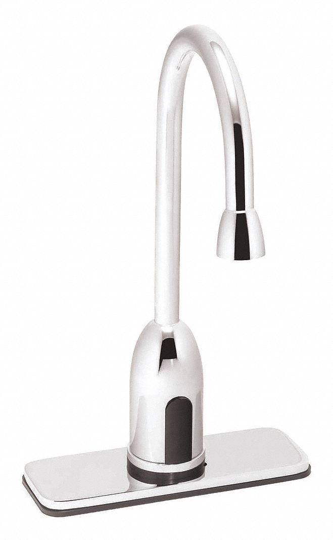 SPEAKMAN Chrome, Gooseneck, Bathroom Sink Faucet, Motion Sensor Faucet