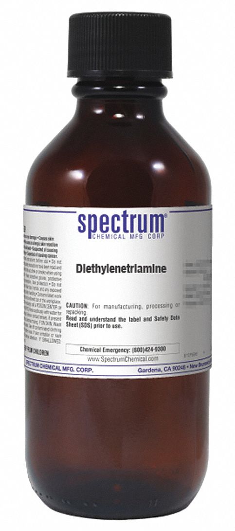 Diethylenetriamine: Lab, 500 mL, 111-40-0, Reagent, Liquid, Bottle, Glass, 24 mo Shelf Life, 1