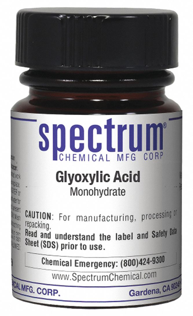 SPECTRUM Glyoxylic Acid, Monohydrate, 25g 46AL75G200625GM Grainger