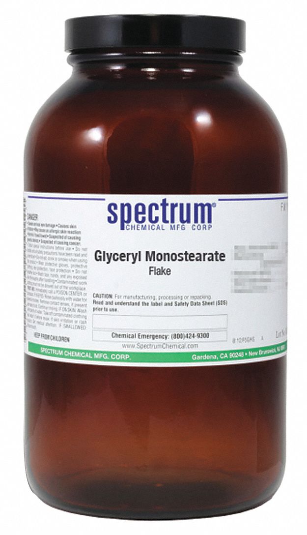 Glyceryl Monostearate, 500g, Amber Glass