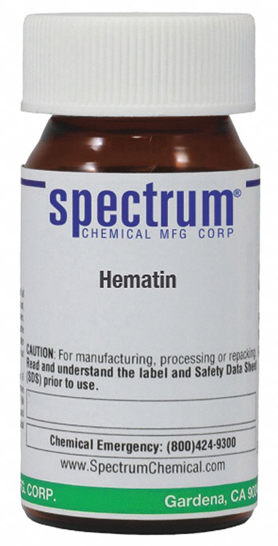 Hematin, 5g, CAS 15489-90-4, Amber Glass