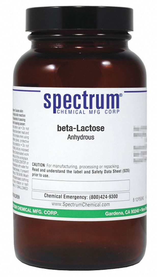 Beta-Lactose,  Anhydrous, 100g, Amber Glass