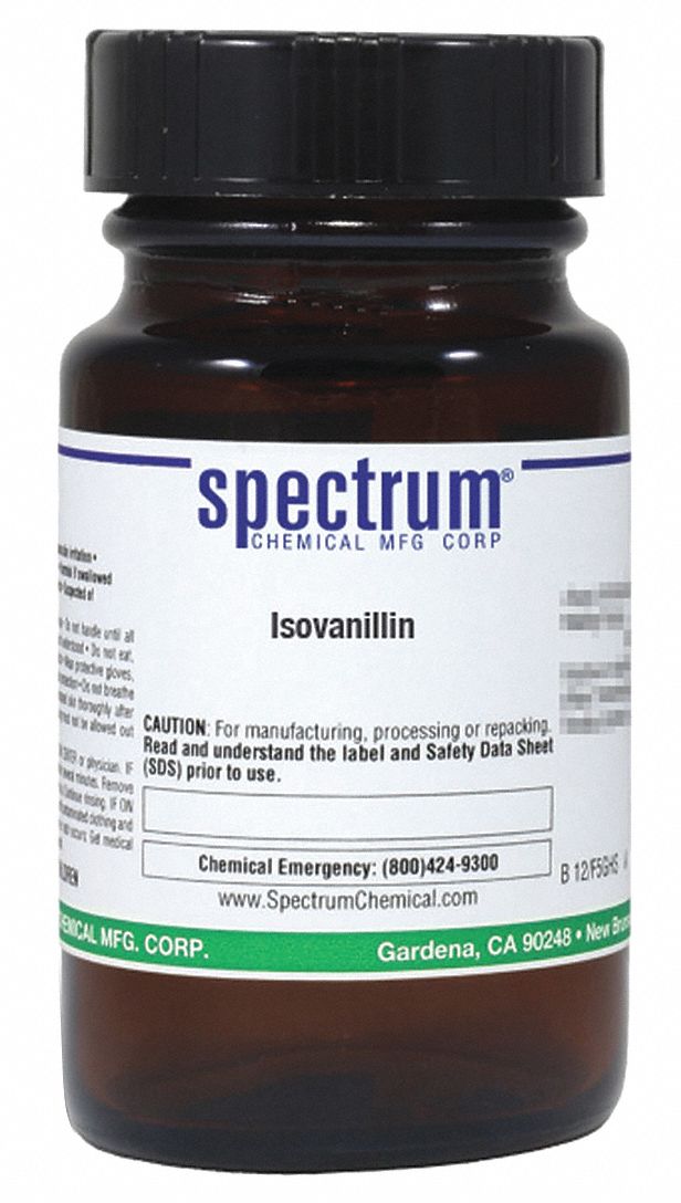 Isovanillin, 25g, CAS 621-59-0, Amber Glass