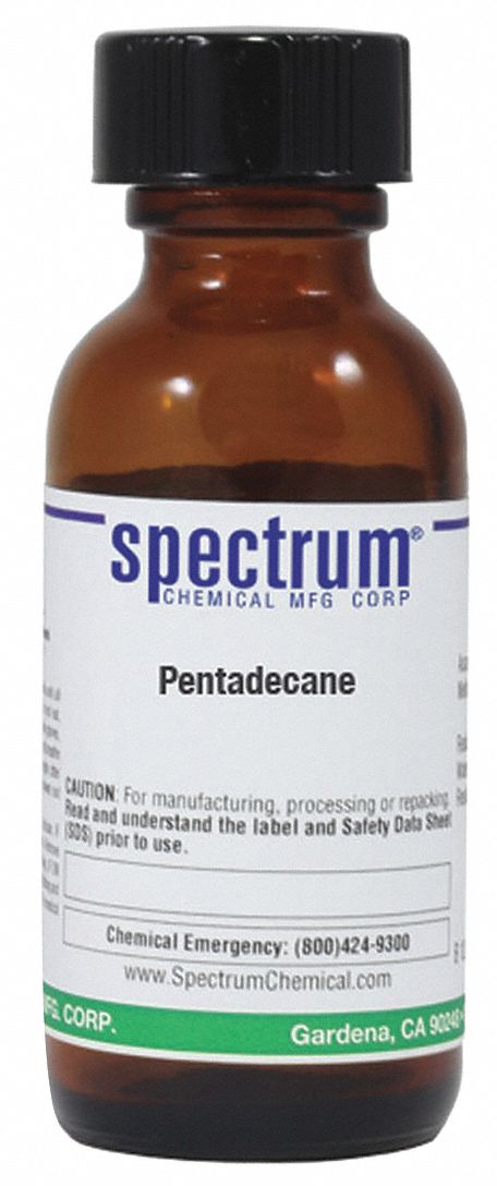 Pentadecane, 25mL, CAS 629-62-9, Amber Glss