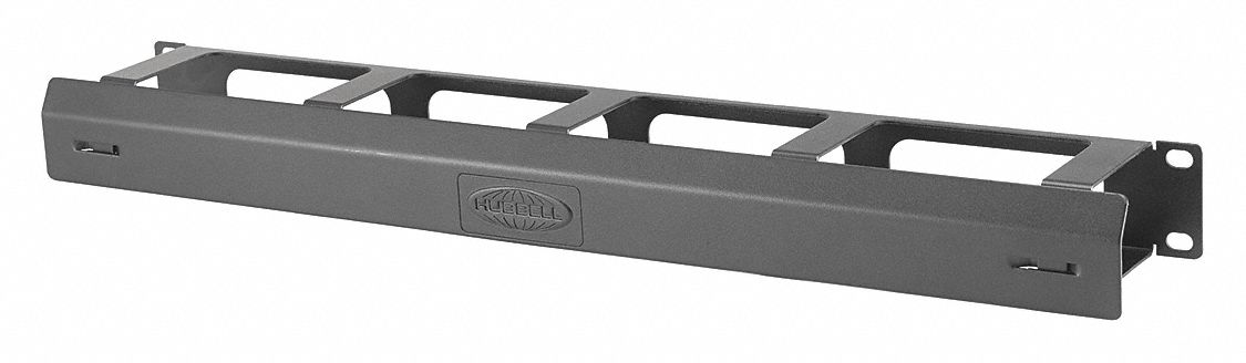 Single Side Horizontal Ring Manager: 1 Rack Units, 1 3/4 in Overall Ht, Steel