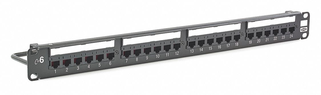 PATCH PANEL, 6, FLAT, STEEL, 24 PORTS, 110, 1 RACK UNITS, HP624