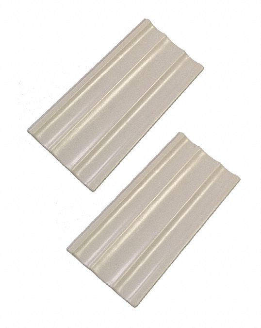 Contemporary Seam Plates: 1 1/2 in x 3 in x 1/4 in, Plastic, Dove White, White, 2 PK