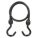 BUNGEE CORD, J-HOOK, 2¼ IN HOOK L, POLYURETHANE, 24 IN L, BLACK