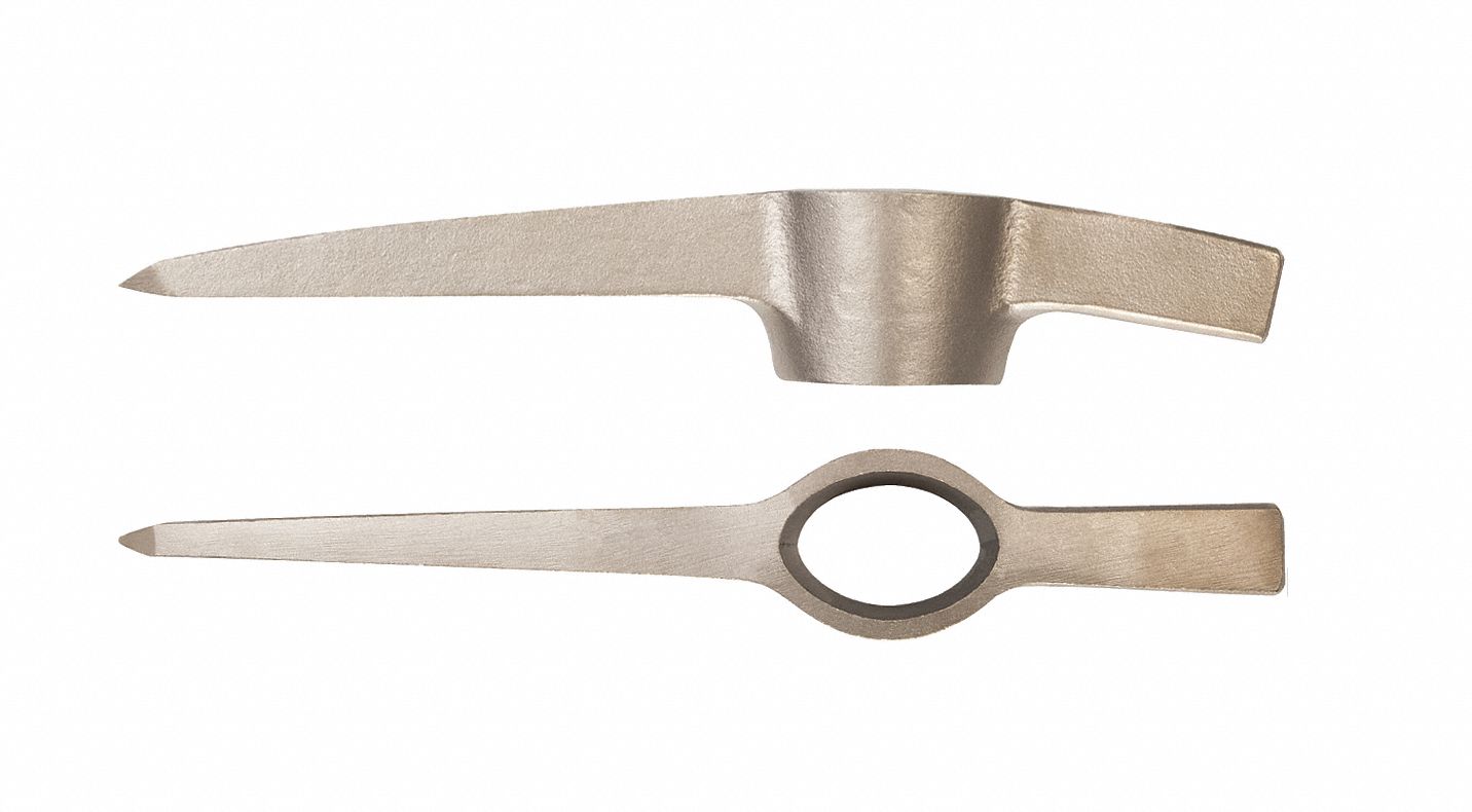 MINERS PICK HEAD, NICKEL ALUMINUM BRONZE HEAD, 3 IN ADZE W, NON-SPARKING, NON-MAGNETIC, P-7
