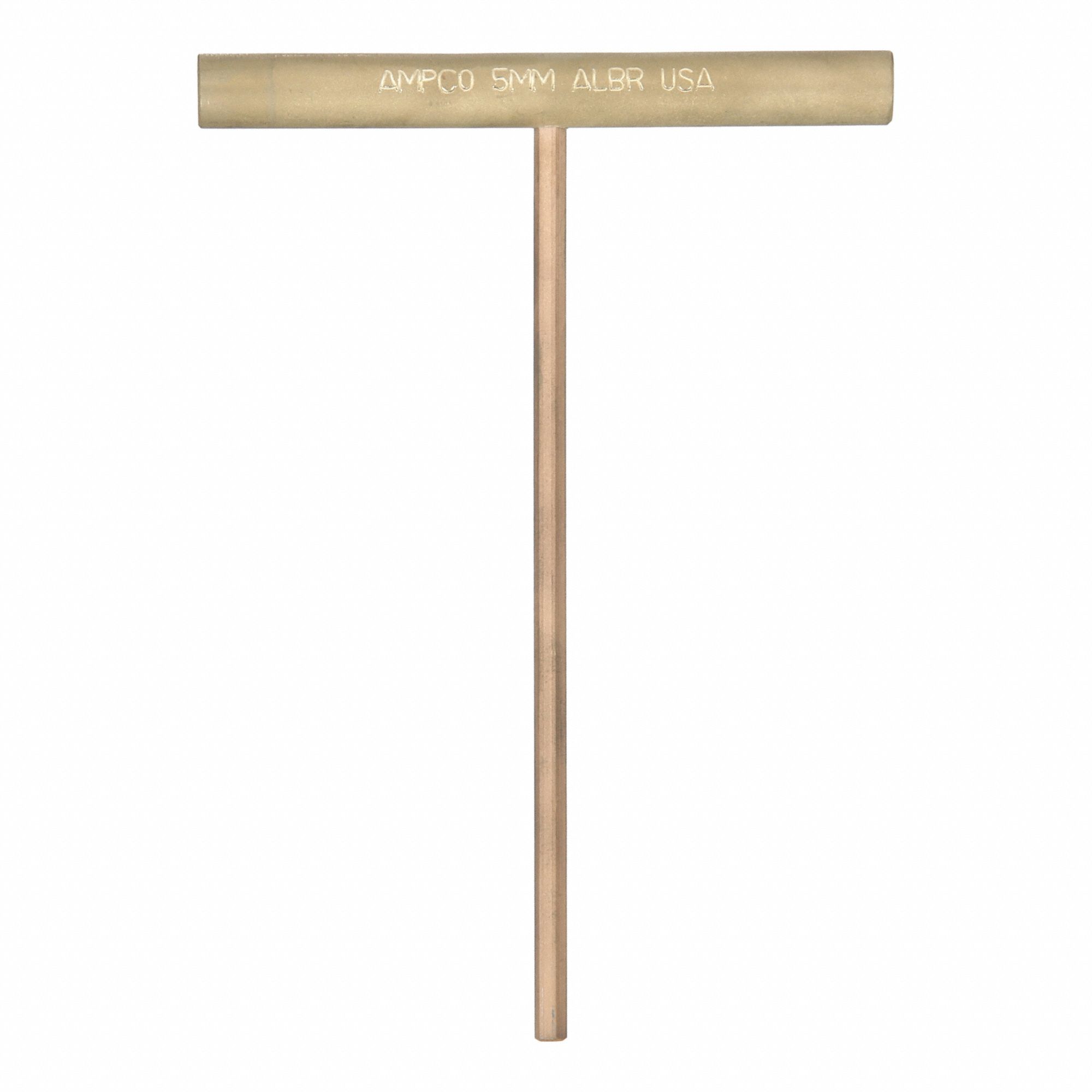 Hex Key: 0 Ball Ends, 5 mm Tip Size, Metric, Short, Beryllium Copper, Unfinished, T, 1 Tips