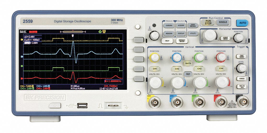 B&K PRECISION Digital Oscilloscope, 100MHz, 4 Channel 46C1862555