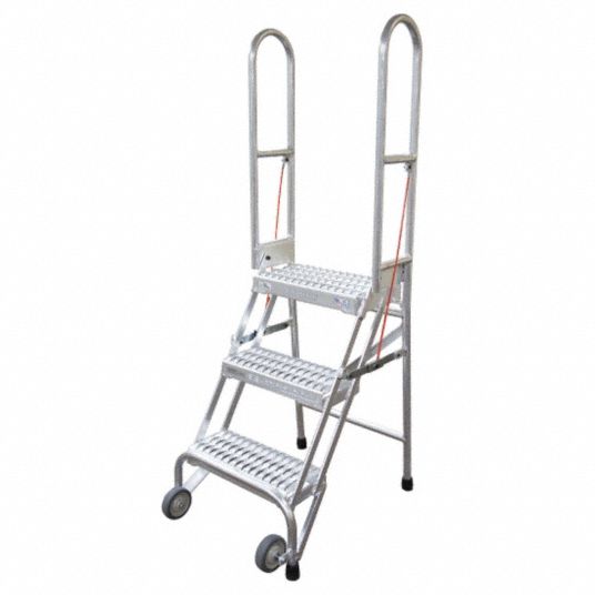 40 in Platform Ht, 10 in Platform Dp, Folding Rolling Ladder - 46C354 ...