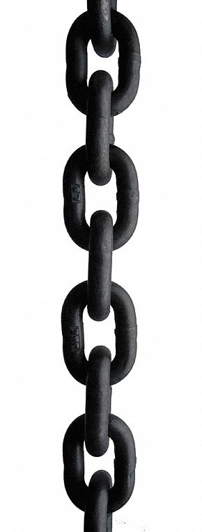 Chain: Alloy Steel, 9/32 in Trade Size, 3,500 lb Working Load Limit, Black Oxide, 10 ft Lg