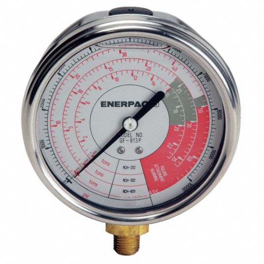 Enerpac Pressure Gauge 0 To 10000 Psi Range 14 In Nptf ±100