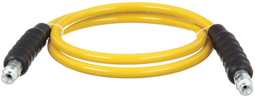 Hydraulic Hose Assembly: 3/8 in x 3/8 in Fitting Size, NPTF x NPTF, 1/4 in  Hose Inside Dia., Yellow