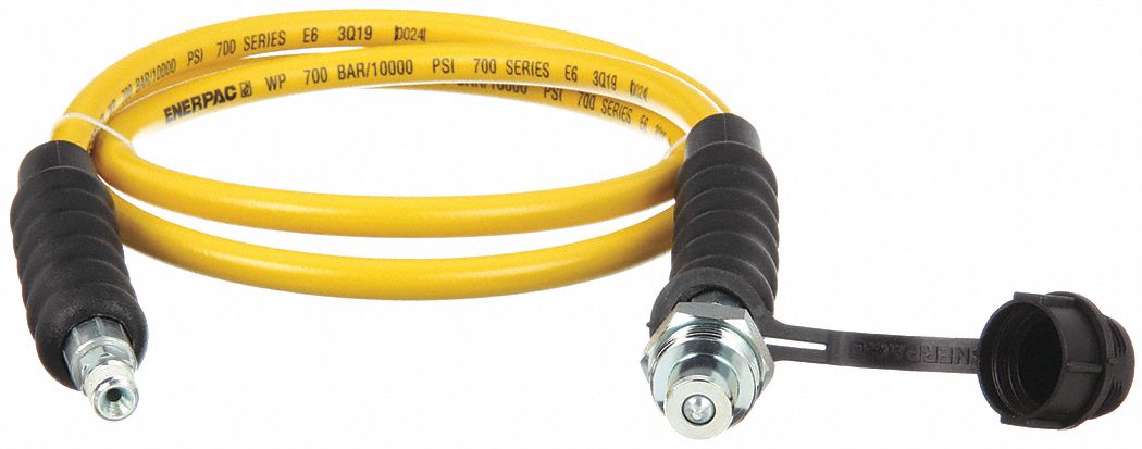 HYDRAULIC HOSE ASSEMBLY, ¼ IN ID, CH604 X NPTF, 6 FT L, YELLOW, ⅜ X ¼ IN FITTING