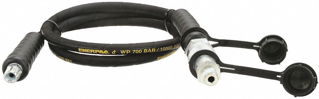 Hydraulic Hose Assembly: 1/4 in ID, C604 x NPTF, 6 ft Lg, Black, 3/8 in x 3/8 in Fitting Size