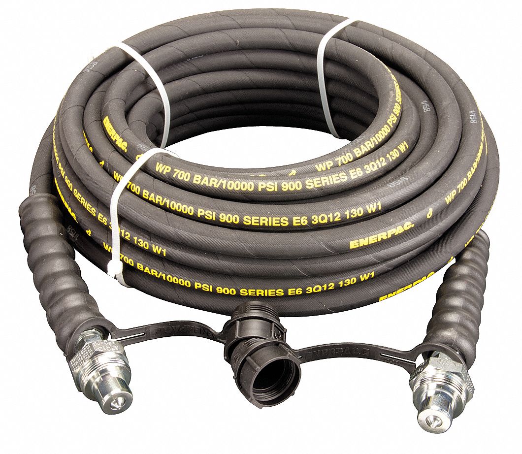 HYDRAULIC HOSE ASSEMBLY, ¼ IN ID, CH604 X CH604, 50 FT L, BLACK, ⅜ X ⅜ IN FITTING