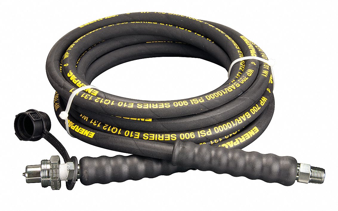 HYDRAULIC HOSE ASSEMBLY, ⅜ IN ID, CH604 X NPTF, 20 FT L, BLACK, ⅜ X ⅜ IN FITTING