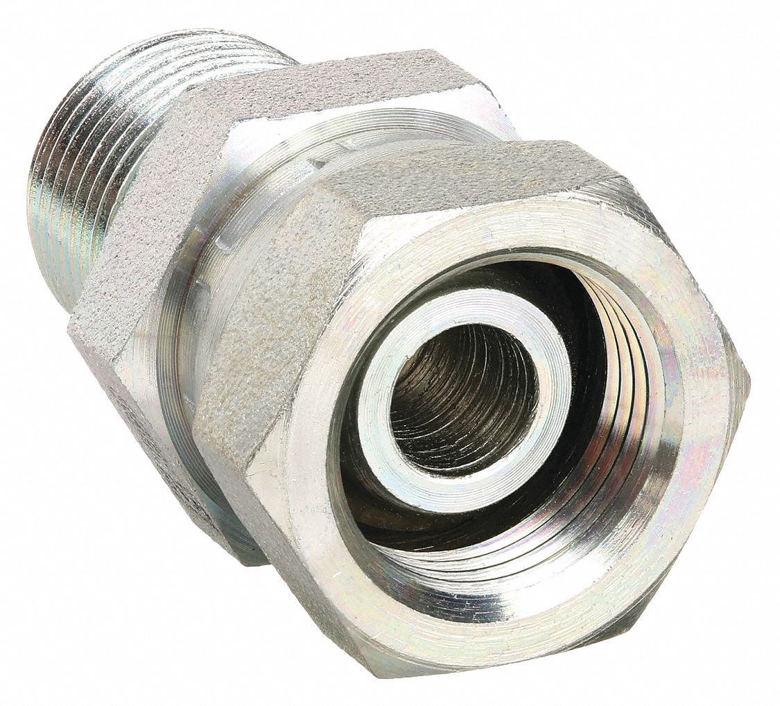 HYDRAULIC HOSE ADAPTER, ⅜ X ⅜ IN FITTING, FEMALE X MALE, NPTF X NPTF X NPTF, SWIVEL