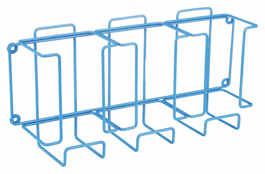 GLOVE DISPENSER MOUNT, BLUE, EPOXY-COATED WIRE, 8¼ X 17½ X 4¼ IN