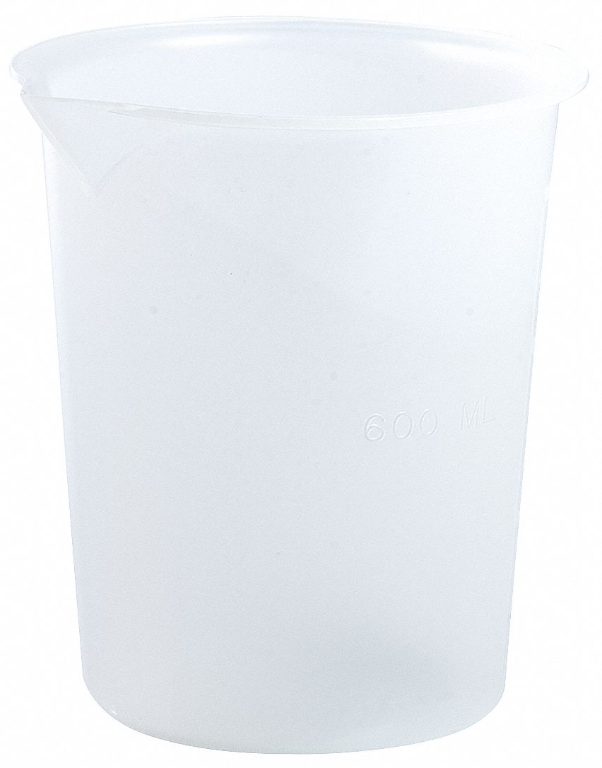 Beaker: Low Form, 600 mL Capacity - mL, 20.28 fl oz Capacity - oz, 109.2 mm Outside Dia, Non-Sterile